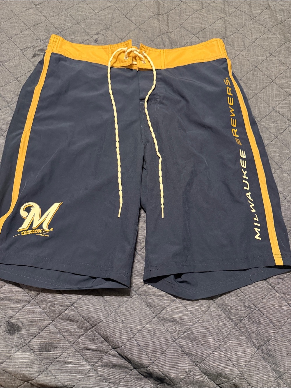 Genuine Merchandise Navy and Gold Milwaukee Brewers Athletic Shorts